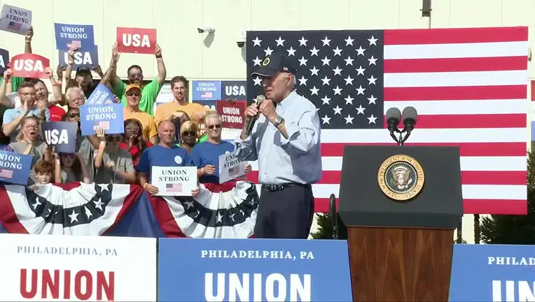 Biden celebrates unions and job creation during a Philadelphia Labor Day appearance